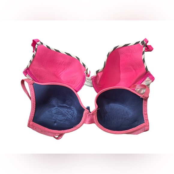 Lot Of 2 Women’s 36C Pink And Zebra Print Bras Padded Push Up - Picture 2 of 4
